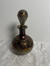 Stunning Northwood Grape & Cable Carnival Glass Cologne/Decantor Bottle Amethyst picture