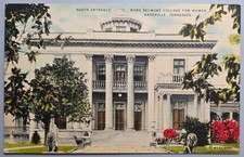 Ward Belmont College for Women Nashville TN South Entrance Linen Postcard picture