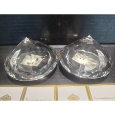 Pair Shannon Crystal Designs Ireland Photo Frame Paperweights Lead Crystal NWOB picture