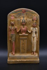 Ancient Egyptian Triad Statue of Osiris, Isis & Horus Sacred Family of Power BC picture