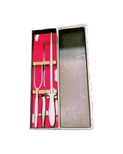 Vtg Gerber Legendary Blades GSR 3-Pc Carving Set Knife Fork Steel Orig Box 1982 picture