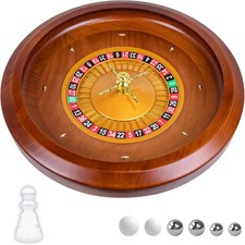 20 Inch Professional Wooden Roulette Wheel, Large Size Solid Wood Casino Roulett picture