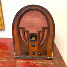 Philco Pre-1930 Antique Cathedral Style Wooden Tabletop Tube Radio w/ Tubes picture