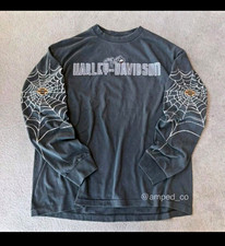 Harley-Davidson XL Chicago IL Long Sleeve Shirt Spider Web Sleeve Graphic Rare picture