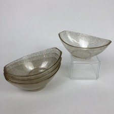 4x Styson Art Prod NY 1956 Vintage MCM Clear Gold Speck Lucite Salad Bowls picture