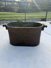 Antique Copper Double Handle Broiler/Wash Tub picture
