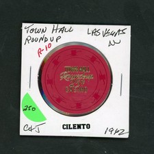 XRARE $.25 Town Hall Roundup Las Vegas, Nevada Casino Chip picture