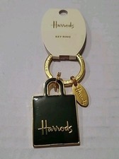 Rare Harrods Green Bag Keyring Keychain New w/ Tags picture