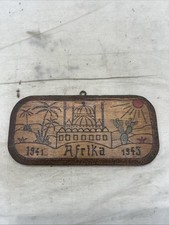 WW2 US Prisoner Of War POW Africa Souvenir Carved Wood Named (JJ557 picture