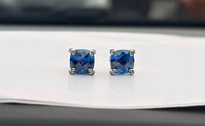 David'Yurman Sterling Silver Châtelaine stud earrings Hampton blue topaz picture
