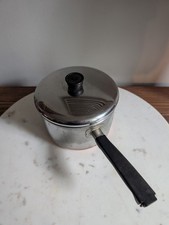Vtg Maid of Honor 1 Qt Saucepan w/ Lid Stainless Copper Bottom 1950s MCM Pot picture