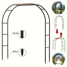 1pc, Metal Garden Arch, 100inch Large Size Heavy Duty Steel Frame Garden Arch Wi picture