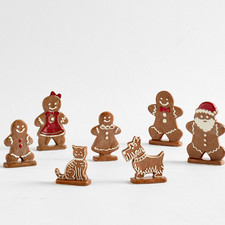 Pottery Barn Handcrafted Ceramic Gingerbread Village People - Set of 7 picture