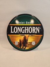 Vintage Longhorn Snuff Embossed Metal Advertising Sign NOS Unused 18