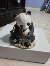 Vintage 1988 Homco Masterpiece Porcelain Panda Bear & Cub Figurine with Bamboo picture