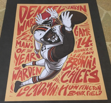 Cleveland Browns vs Kansas City Chiefs 2024 Game Poster Denzel Ward 12/15/24 picture