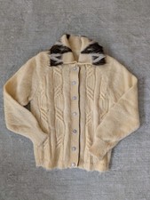 Vintage 1960 Squaw Valley Olympics Mohair Sweater Cardigan She-Wolf Buttons M/S picture