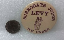 Surrogate Judge Levy He Cares Political Pin picture