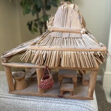 FaFbx -- ETHNOGRAPHIC WOOD MODEL OF THATCHED HOUSE, COOKING PAVILION, 8