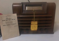 Vintage 1941 Silvertone 7108 Battery Tube Farm Radio w/ Original Box & Tags  picture