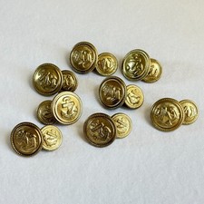 Set of 8 Matching Vintage Brass, Double-sided, Military Naval Buttons, Anchor picture