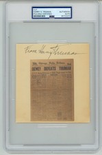 Harry S. Truman ~ Signed Autographed  'Dewey Defeats Truman' Print ~ PSA DNA picture