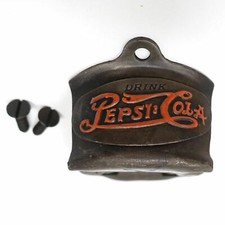 Pepsi Cola Wall Mounted Bottle Opener, Die Cast With Painted Antique Finish picture
