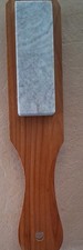 2 Arkansas Sharpening Stones On Cedar Paddle Knife Sharpener Soft & Oilstone picture