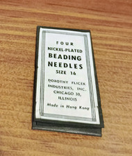 Vintage Nickel Plated Beading Needles Size 16 Sewing Dorothy Flicek - picture