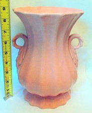 HAEGER Art Pottery VASE Double Handle Urn Matte  Pink  9