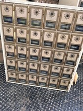 Post Office Box Door Case Cabinet Lot of 30 Doors, Can Ship. Circa 1975 picture