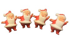 Vintage Plastic Celluloid Dancing Waving Santa Lot of 4 From 50's/60's MCM picture