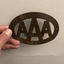 Rare AAA Roanoke Auto Club License Plate Attachment Brass picture