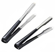 2 Pack Stainless Steel Ice Tongs, 6 Inch Small Tongs With Black Silicone picture
