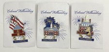 Vintage Colonial Williamsburg Enamel Pin Set of 3 Souvenir Pins picture