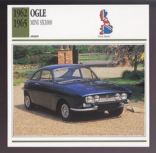 1962-1965 Ogle Mini SX1000 British Car Photo Spec Sheet Info CARD 1963 1964 picture