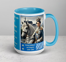 König Ludwig II. von Bayern Bavarian Monarch FAN Mug 15 oz Neuschwanstein Castle picture