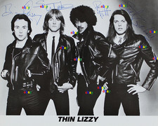 THIN LIZZY BAND SIGNED REPRINT DOWNEY WHITE LYNOTT GORHAM 8