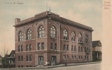 South Omaha, Nebr. A.O.U.W Temple Lost Landmark on 1901-07 German-made Postcard picture