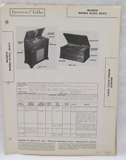 Vintage Sams Photofact Folder Majestic Model 8S452 & 8S473 Radio Parts Manual picture