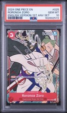 2024 ONE PIECE ENGLISH VERSION 1ST ANNIVERSARY SET #025 RORONOA ZORO PSA 10 picture