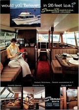 1971 Stamas Boats V26 Americana Sedan Cruiser Vintage Print Ad Nautical Wall Art picture
