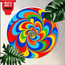 Swirl Design Brain Teaser Round Metal Sign Unique Abstract Graphic Wall Decor picture