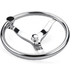 Stainless Steel Boat Steering Wheel 3 Spoke 13-1/2
