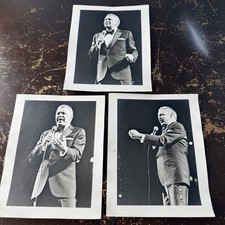 Lot of 3 Original Vintage Frank Sinatra Concert Photos – Tuxedo 8x10 B&W Bow Tie picture