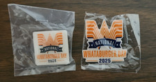 WHATABURGER 2024 & 2025 National Whataburger Day Promo Enamel Pin Set (NEW) picture