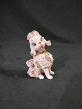 Vtg Pink Ceramic Spaghetti Poodle Figurine  picture