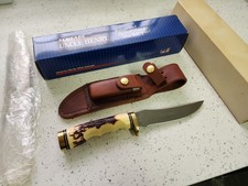 Schrade 153UH Golden Spike Hunt Knife Sheath Stone/Usa NIB L@@K picture