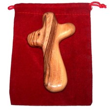 Holding Cross will fit in your Palm known as Olive wood Comfort Holding Cross picture
