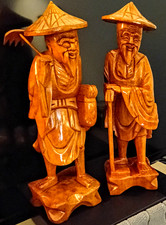 Vintage Mid-century Hand Carved Wood Asian 12